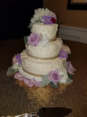 Purple wedding cake